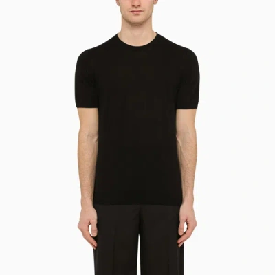 Drumohr Short Sleeves Turtle Neck T-shirt Clothing In Black