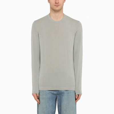 Drumohr | Grey Cotton Crewneck Sweater