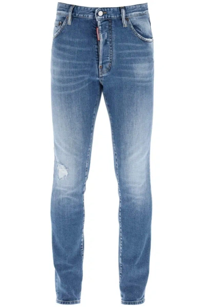 Dsquared2 Man Jeans Blue Size 34 Cotton, Elastane