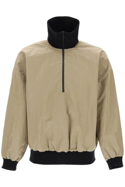 Fear Of God Opalescent Half-zip Track Jacket For Men In Beige