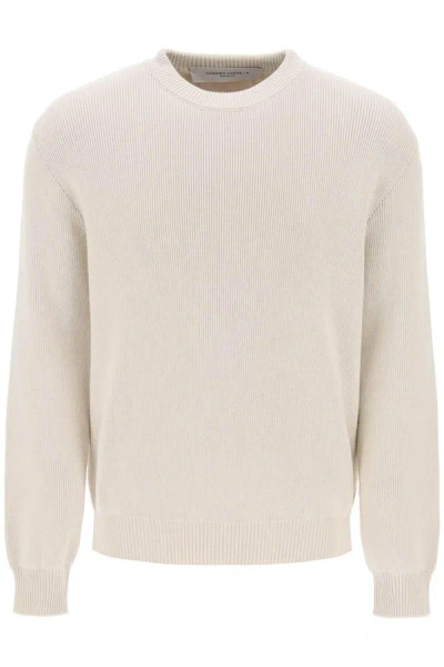 Golden Goose Davis Cotton Rib Sweater In Beige