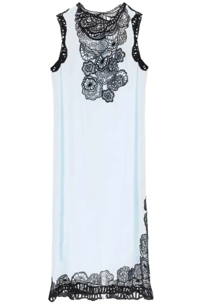 Jil Sander Sleeveless Maxi Dress With Gu In Blue