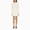 Loulou Studio Aisala Cotton Blend Knit Short Dress In Ivory