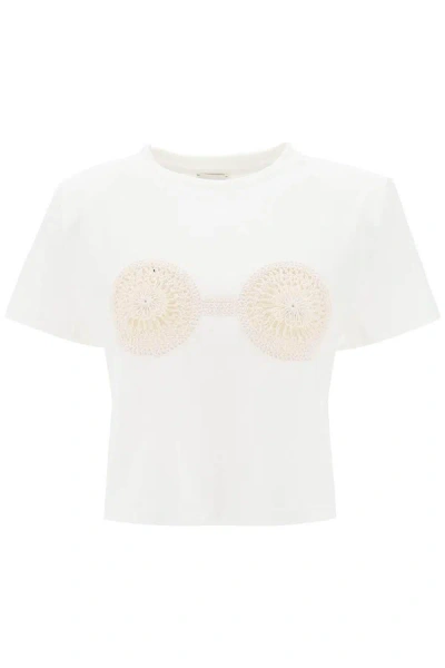 Magda Butrym Cotton Crochet-embellished T-shirt In White