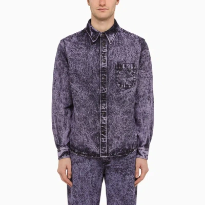 Marni Purple Orchid Denim Shirt Men In Pink