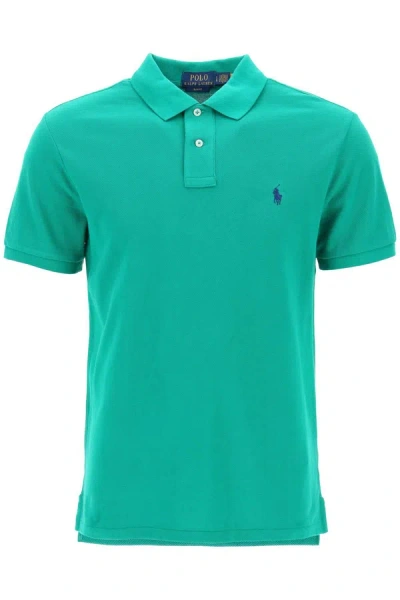 Polo Ralph Lauren Pique Cotton Polo Shirt In Green