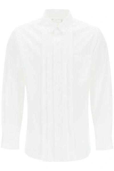 Sacai Camicia Effetto Stratificato In Popeline In White