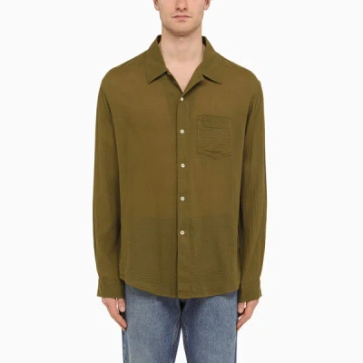 SÉFR SÉFR MOSS GREEN COTTON SHIRT