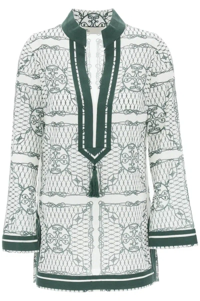 Tory Burch Printed Tory Tunic In White