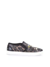DOLCE & GABBANA DESIGNERS PATCH LEOPARD PRINTED SNEAKERS,7721427