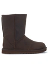 UGG UGG CLASSIC II SHORT ANKLE BOOTS IN BROWN LEATHER VINTAGE EFFECT,1016559-BROWNSTONE