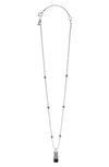 Lagos 18k Gold And Sterling Silver Caviar Color Necklace With Onyx, 16 In Black Onyx
