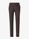 Canali Classic Wool Trousers In Marró Fosc