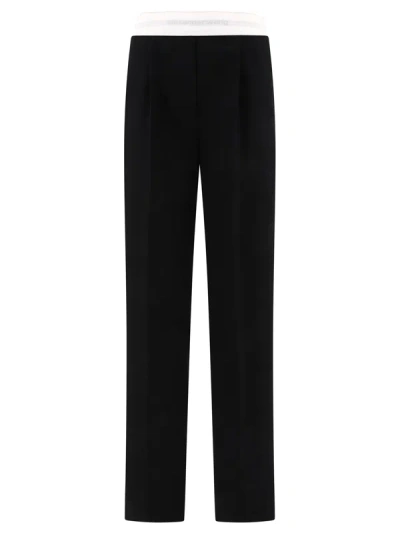 ALEXANDER WANG ALEXANDER WANG TAILORED TROUSERS WITH LOGO AT THE WAIST