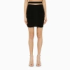 ANDREÄDAMO ANDREĀDAMO BLACK VISCOSE BLEND DRAPED MINI SKIRT