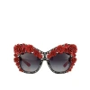 DOLCE & GABBANA DOLCE & GABBANA ROSE CAT EYE SUNGLASSES