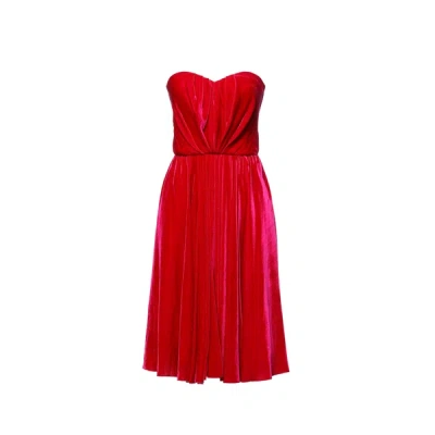Dolce & Gabbana Velvet Dress In Red