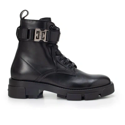 Givenchy Leather Combat Boots In White