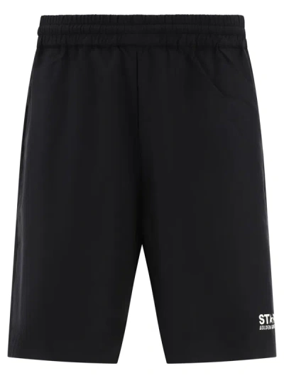 Golden Goose Deluxe Brand Logo Printed Shorts In Black