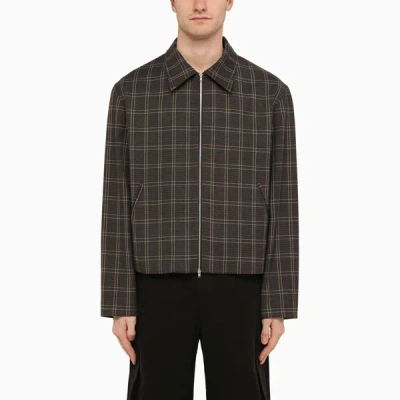 OUR LEGACY OUR LEGACY WOOL BLEND CHECKED ZIPPED JACKET