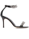 MANOLO BLAHNIK REKIK FABIO HEELED SANDALS BLACK