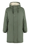 Apc Hooded Mid-length Parka In Green