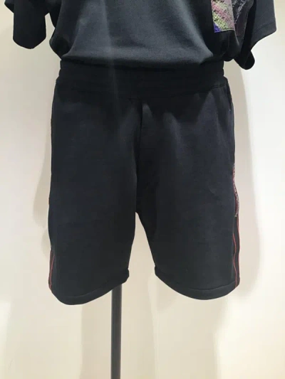 Alexander Mcqueen Logoed Side Bands Shorts In Black