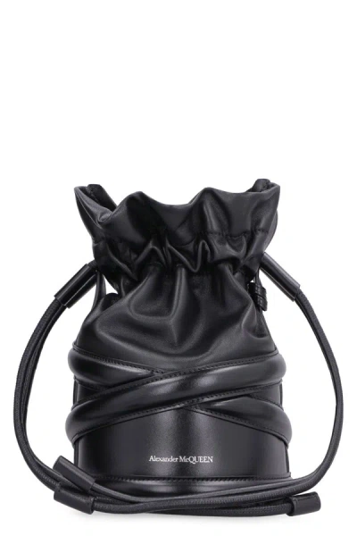 Alexander Mcqueen Soft Curve Large Bucket Bag In Black
