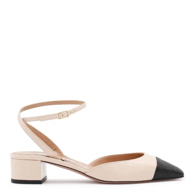 Aquazzura French Flirt 35 Two-tone Patent-leather Pumps In Nude & Neutrals
