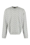 Balenciaga Intarsia-logo Crew-neck Jumper In Grey