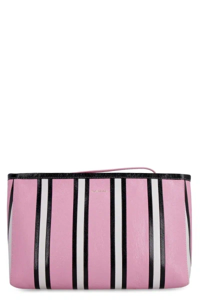 Balenciaga Barbes Leather Clutch In Multicoloured