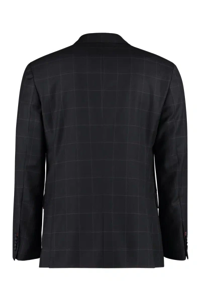 Hugo Boss Double-breasted Wool Jacket In Black