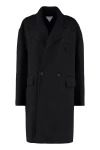 Bottega Veneta Lapel Collar Cashmere Coat In Black