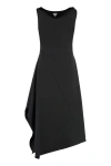 Bottega Veneta Asymmetrical Midi Dress In Black