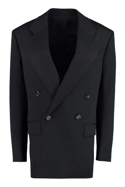 Bottega Veneta Double Breasted Tailored Blazer In Black