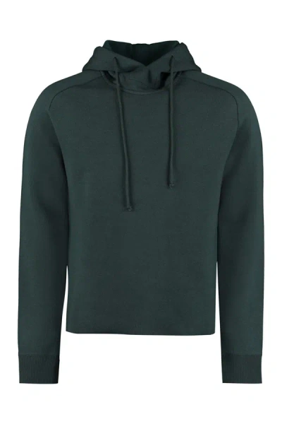 Bottega Veneta Knitted Hoodie In Green