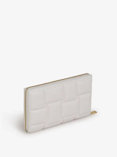 Bottega Veneta Leather Quilted Wallet In White