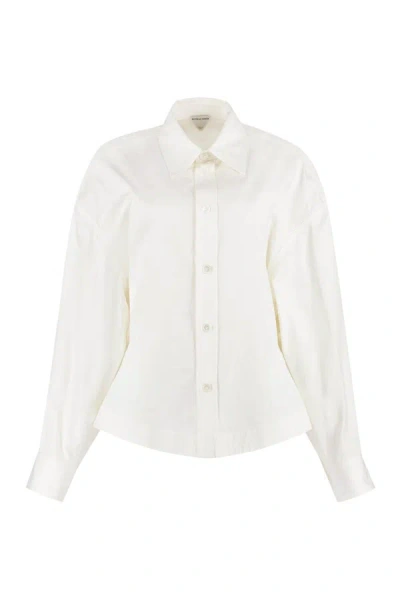 Bottega Veneta Puff Sleeve Buttoned Shirt In White