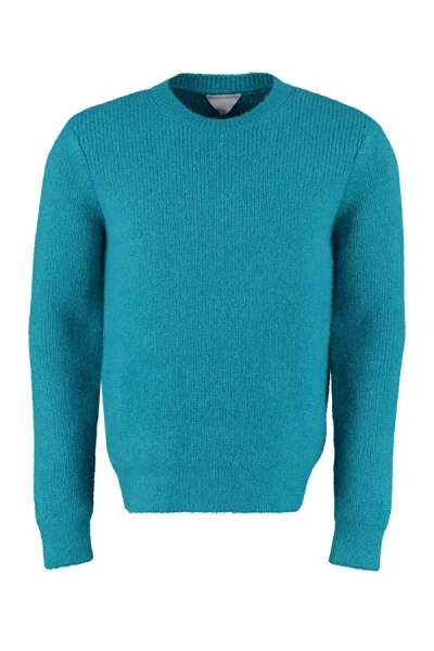 Bottega Veneta Long Sleeve Crew-neck Sweater In Blue