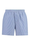 Bottega Veneta Men's Striped Swim Shorts In Blue