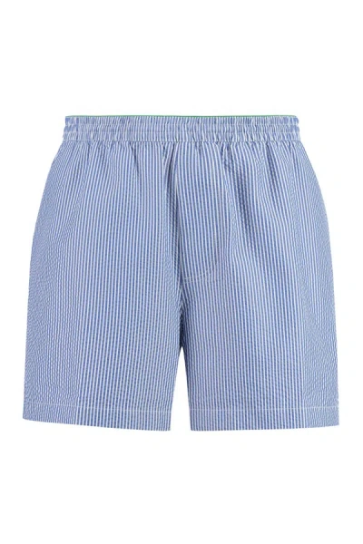 Bottega Veneta Striped Swim Shorts In Blue