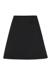 Bottega Veneta Black Stretch Wool Blend Mini Skirt In Black