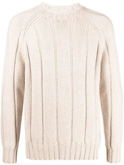 Brunello Cucinelli Ribbed Crew Neck Jumper Clothing In Brown