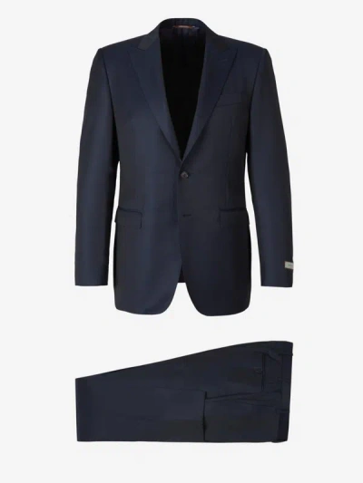 Canali Wool Milano Suit In Blau Marí