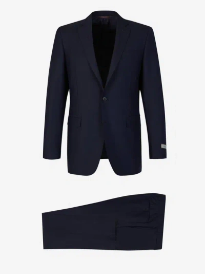 Canali Milano Wool Suit In Black