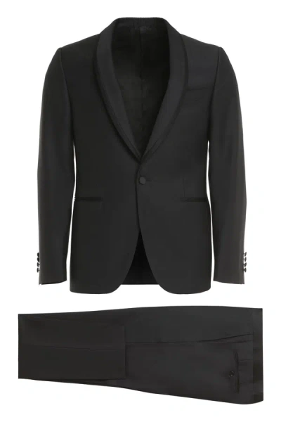 Canali Two-piece Wool Suit In Black