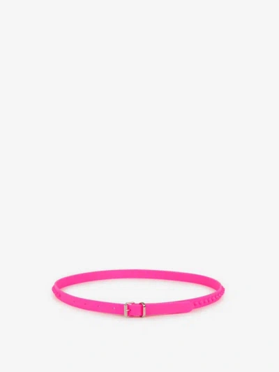 Christian Louboutin Loubilink Rubber Belt In Fuchsia Pink