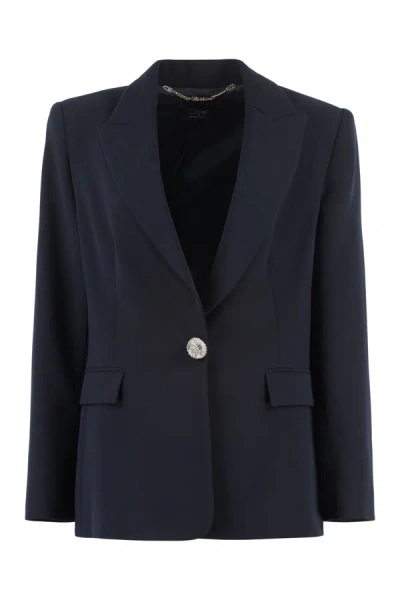 Clips Crepe Blazer In Blue