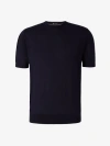 Colombo Crew-neck Fine-knit T-shirt In Blau Nit