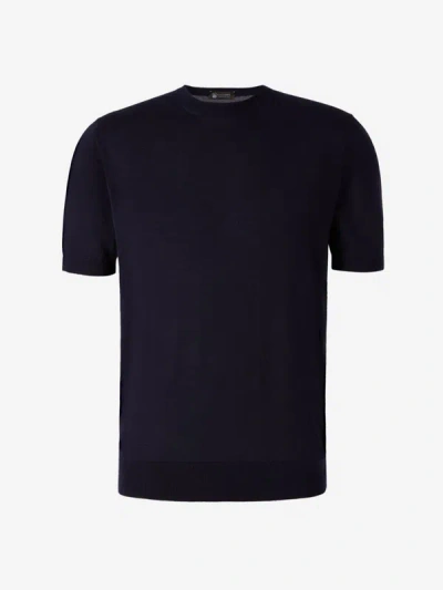 Colombo Cashmere And Silk T-shirt In Blau Nit